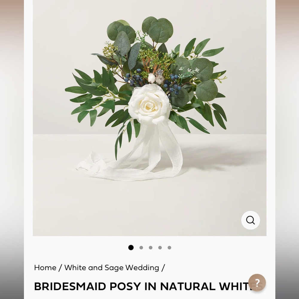 3 Ling’s Moment Bridesmaid Bouquets in Natural White